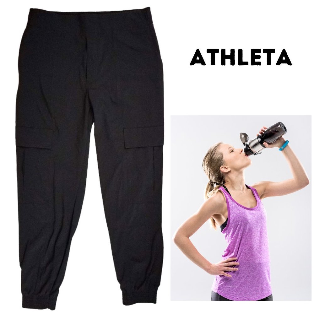 Athleta Black Chelsea Utility Jogger 7Pocket Cargo P… Gem